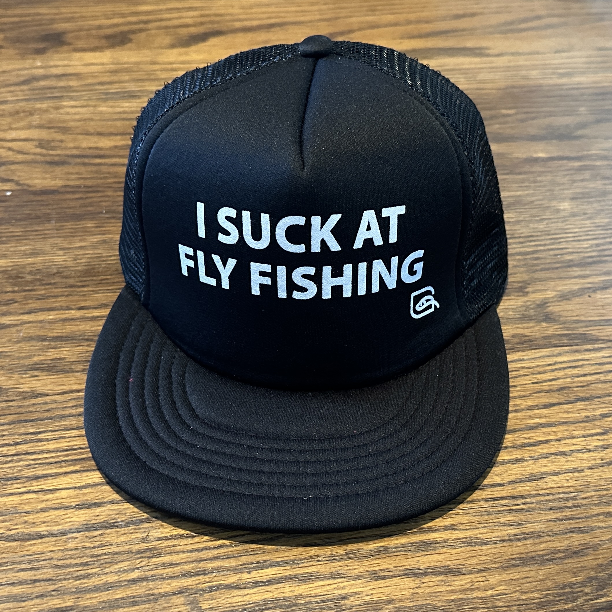 I Suck At Fly Fishing Hat - Huge Fly Fisherman