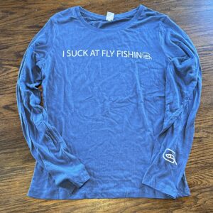 I SUCK tri-blend t-shirt - Huge Fly Fisherman